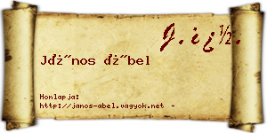 János Ábel névjegykártya